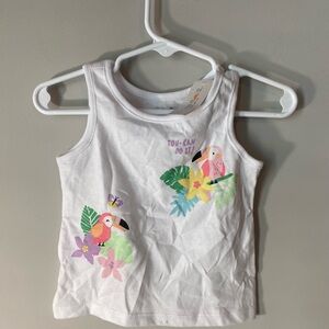 Garanimals White Tank Top with Tropical Print